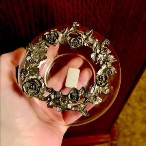 Interpur Glass Jardinera, Vintage, Sterling Silver